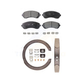 Front Rear Semi-Metallic Brake Pads & Parking Shoe Kit For Buick Rendezvous