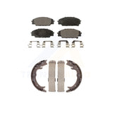 Front Rear Semi-Metallic Brake Pads Parking Shoes Kit For 00-06 Honda S2000