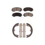 Front Rear Semi-Metallic Brake Pads And Parking Shoes Kit For INFINITI Q50