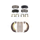 Front Rear Semi-Metallic Brake Pads And Parking Shoes Kit For Kia Sportage