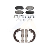 Front Rear Semi-Metallic Brake Pads Parking Shoes Kit For Nissan Rogue Juke