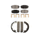 Front Rear Semi-Metallic Brake Pads And Parking Shoe Kit For Kia Forte Koup