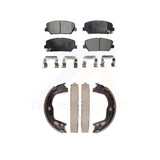 Front Rear Semi-Metallic Pads & Parking Shoes Kit For Hyundai Genesis Coupe