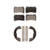 Front Rear Semi-Metallic Pads & Parking Shoes Kit For Hyundai Genesis Coupe