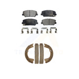 Front Rear Semi-Metallic Brake Pads And Parking Shoes Kit For Kia Optima