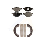 Front Rear Semi-Metallic Brake Pads & Parking Shoe Kit For BMW 750Li xDrive