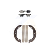 Front Rear Semi-Metallic Brake Pads Parking Shoe Kit For BMW 328i xDrive GT