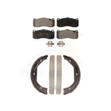 Front Rear Semi-Metallic Brake Pads & Parking Shoes Kit For BMW 328i xDrive