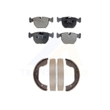 Front Rear Semi-Metallic Brake Pads And Parking Shoes Kit For BMW X5 M5