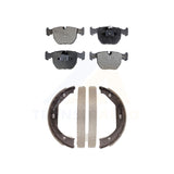 Front Rear Semi-Metallic Brake Pads And Parking Shoes Kit For BMW 530i 540i