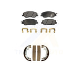 Front Rear Semi-Metallic Brake Pads Parking Shoe Kit For Kia Sedona Hyundai