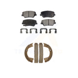 Front Rear Semi-Metallic Brake Pads And Parking Shoes Kit For Hyundai Azera