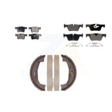 Front Rear Semi-Metallic Brake Pads & Parking Shoes Kit For BMW 328i 320i xDrive