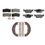 Front Rear Semi-Metallic Brake Pads And Parking Shoes Kit For BMW 328i 323i