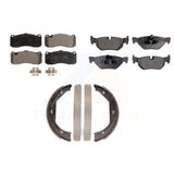 Front Rear Semi-Metallic Brake Pads And Parking Shoes Kit For BMW 328i xDrive