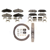 Front Rear Semi-Metallic Brake Pads Parking Shoes Kit For Chevrolet Corvette XLR