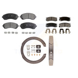 Front Rear Semi-Metallic Brake Pads Parking Shoes Kit For Buick Rendezvous Aztek