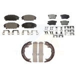 Front Rear Semi-Metallic Brake Pads & Parking Shoe Kit For 2000-2006 Honda S2000