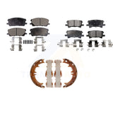 Front Rear Semi-Metallic Brake Pads Parking Shoe Kit For Lexus Toyota Highlander
