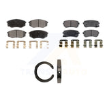 Front Rear Semi-Metallic Brake Pads & Parking Shoe Kit For 2011 Kia Sportage FWD