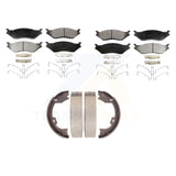 Front Rear Semi-Metallic Brake Pads Parking Shoe Kit For Ford International Duty