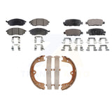 Front Rear Semi-Metallic Brake Pads And Parking Shoes Kit For Infiniti FX35 FX45