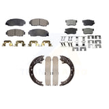 Front Rear Semi-Metallic Brake Pads And Parking Shoes Kit For Acura RDX