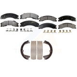 Front Rear Semi-Metallic Brake Pads Parking Shoes Kit For Nissan NV2500 Titan XD