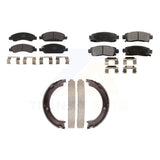 Front Rear Semi-Metallic Brake Pads And Parking Shoes Kit For Cadillac XTS