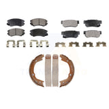 Front Rear Semi-Metallic Brake Pads And Parking Shoe Kit For Hyundai Elantra Kia