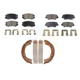 Front Rear Semi-Metallic Brake Pads Parking Shoes Kit For Hyundai Sonata Elantra