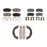Front Rear Semi-Metallic Brake Pads And Parking Shoes Kit For Hyundai Tucson FWD