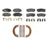 Front Rear Semi-Metallic Brake Pads Parking Shoes Kit For 07-09 Hyundai Santa Fe