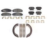 Front Rear Semi-Metallic Brake Pads Parking Shoes Kit For Dodge Charger Chrysler