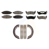 Front Rear Semi-Metallic Brake Pads Parking Shoe Kit For 04-08 Chrysler Pacifica