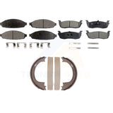 Front Rear Semi-Metallic Brake Pads And Parking Shoes Kit For Lincoln Town Car
