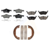 Front Rear Semi-Metallic Brake Pads And Parking Shoe Kit For Ford Escape Mercury