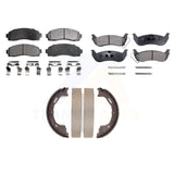 Front Rear Semi-Metallic Brake Pads Parking Shoe Kit For Ford Ranger Mazda B2300