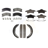 Front Rear Semi-Metallic Brake Pads And Parking Shoe Kit For Jeep Grand Cherokee