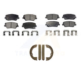 Front Rear Semi-Metallic Brake Pads Parking Shoes Kit For Hyundai Santa Fe Sport