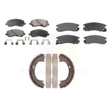 Front Rear Semi-Metallic Brake Pads And Parking Shoes Kit For Dodge Stratus