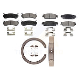 Front Rear Semi-Metallic Pads And Parking Shoes Kit For Chevrolet Silverado 1500
