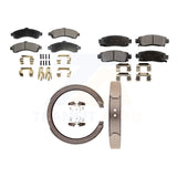 Front Rear Semi-Metallic Brake Pads & Parking Shoe Kit For Chevrolet Trailblazer