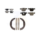 Front Rear Semi-Metallic Brake Pads Parking Shoe Kit For BMW 328i xDrive 335i GT