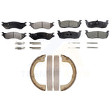 Front Rear Semi-Metallic Brake Pads And Parking Shoes Kit For Lincoln Navigator