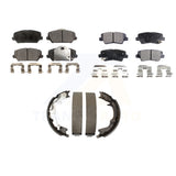 Front Rear Semi-Metallic Brake Pads And Parking Shoes Kit For Kia Forte Koup