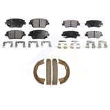 Front Rear Semi-Metallic Brake Pads And Parking Shoes Kit For Kia Optima