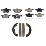 Front Rear Semi-Metallic Brake Pads And Parking Shoes Kit For Volvo S80 XC70