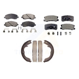 Front Rear Semi-Metallic Brake Pads & Parking Shoes Kit For Mitsubishi Outlander