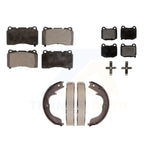 Front Rear Semi-Metallic Brake Pads And Parking Shoes Kit For Subaru Impreza